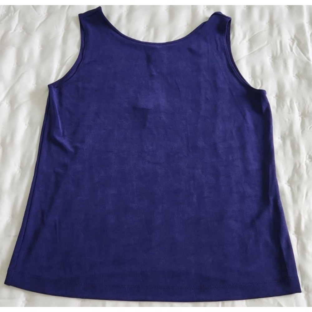 NWT Chico's Travelers Reversible Tank Top Ink Purple Size 2 Large 12/14 Travel
